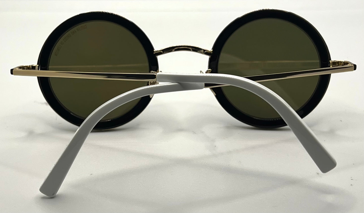 Cutler and Gross 1277 Round Sunglasses Gold|Black|White-New|Unworn-Full Kit-44mm