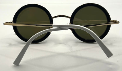 Cutler and Gross 1277 Round Sunglasses Gold|Black|White-New|Unworn-Full Kit-44mm