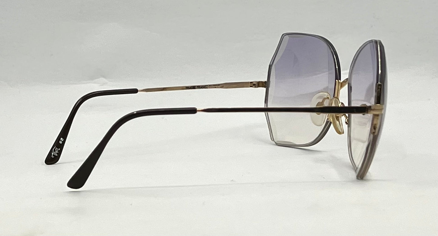 THIRA 62 Vintage 70s Frame-Rimless Geometric Sunglasses-Unworn-France
