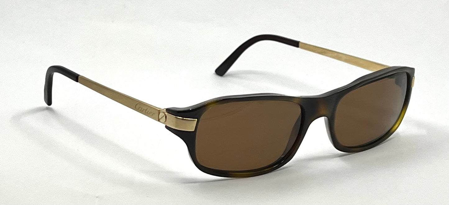 Cartier Paris Vintage France Tortoise Sunglasses NOS Box Zeiss Polarized Gold