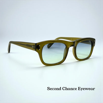 MOSCOT NEBB Sunglasses Olive Green w/New Gradient Custom Tinted Lenses-Full Kit