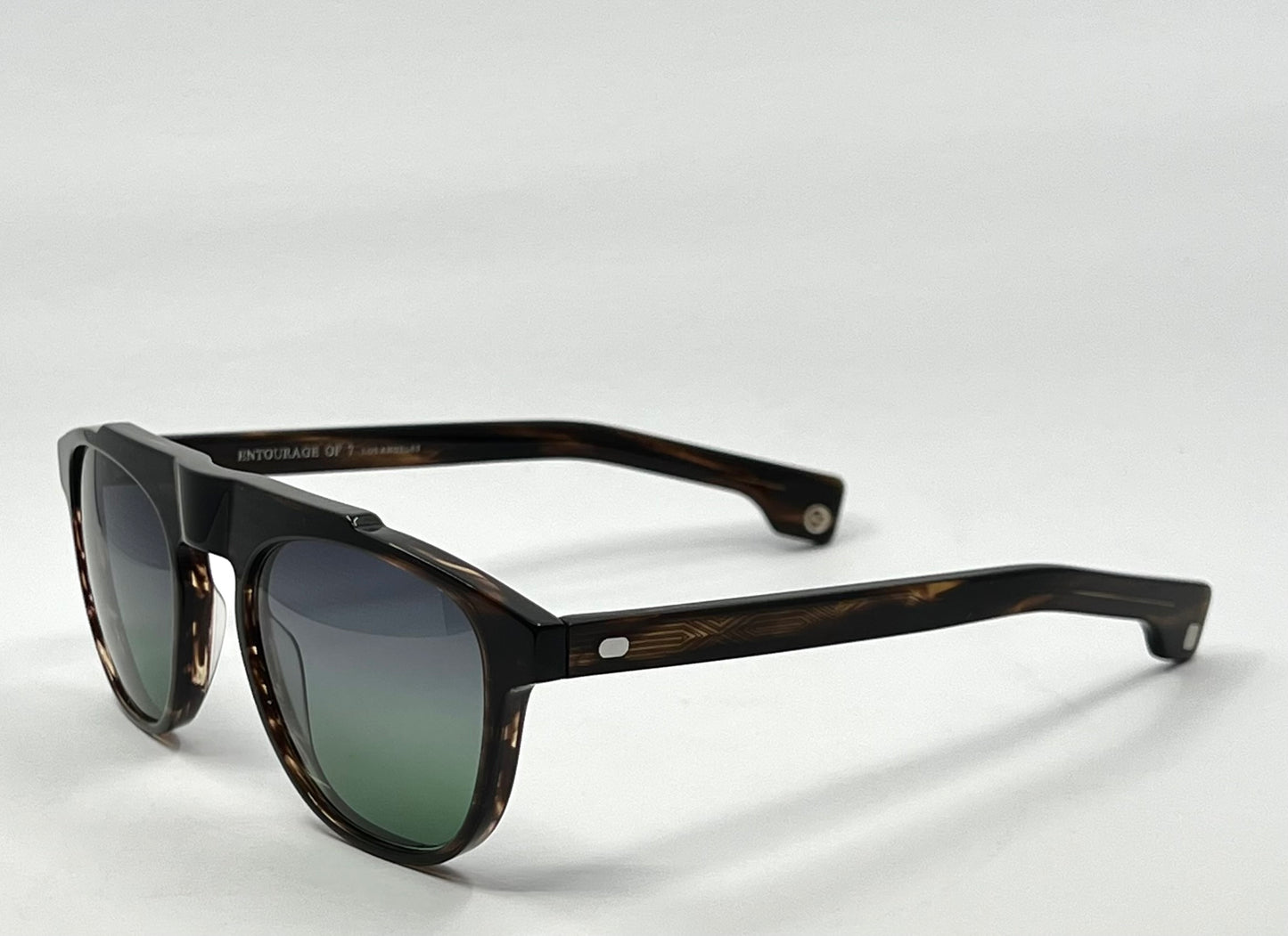 Entourage of 7 Fegan Sunglasses w|New Grey|Green Custom Gradient Lenses-New|Unworn-Full Kit-handmade in Japan