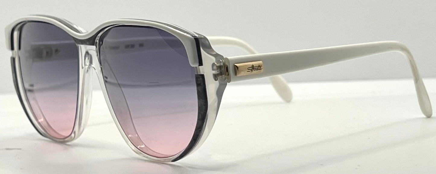 Silhouette M 1220 C 2952 Vintage White Sunglasses w|New Grey to Rose Gradient Custom Lenses-57mm-Austria