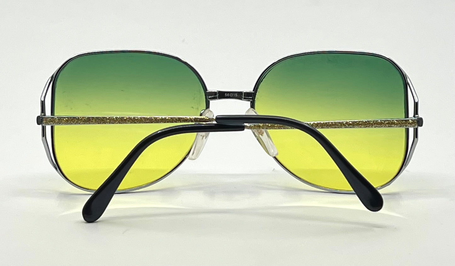 Vintage Nikon NK4608 Japan Aviator Sunglasse-New Green/Yellow Gradient Lenses