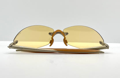Carrera Wizard 28Z-Vintage Rimless Yellow Shield Sunglasses-66Mm-Italy