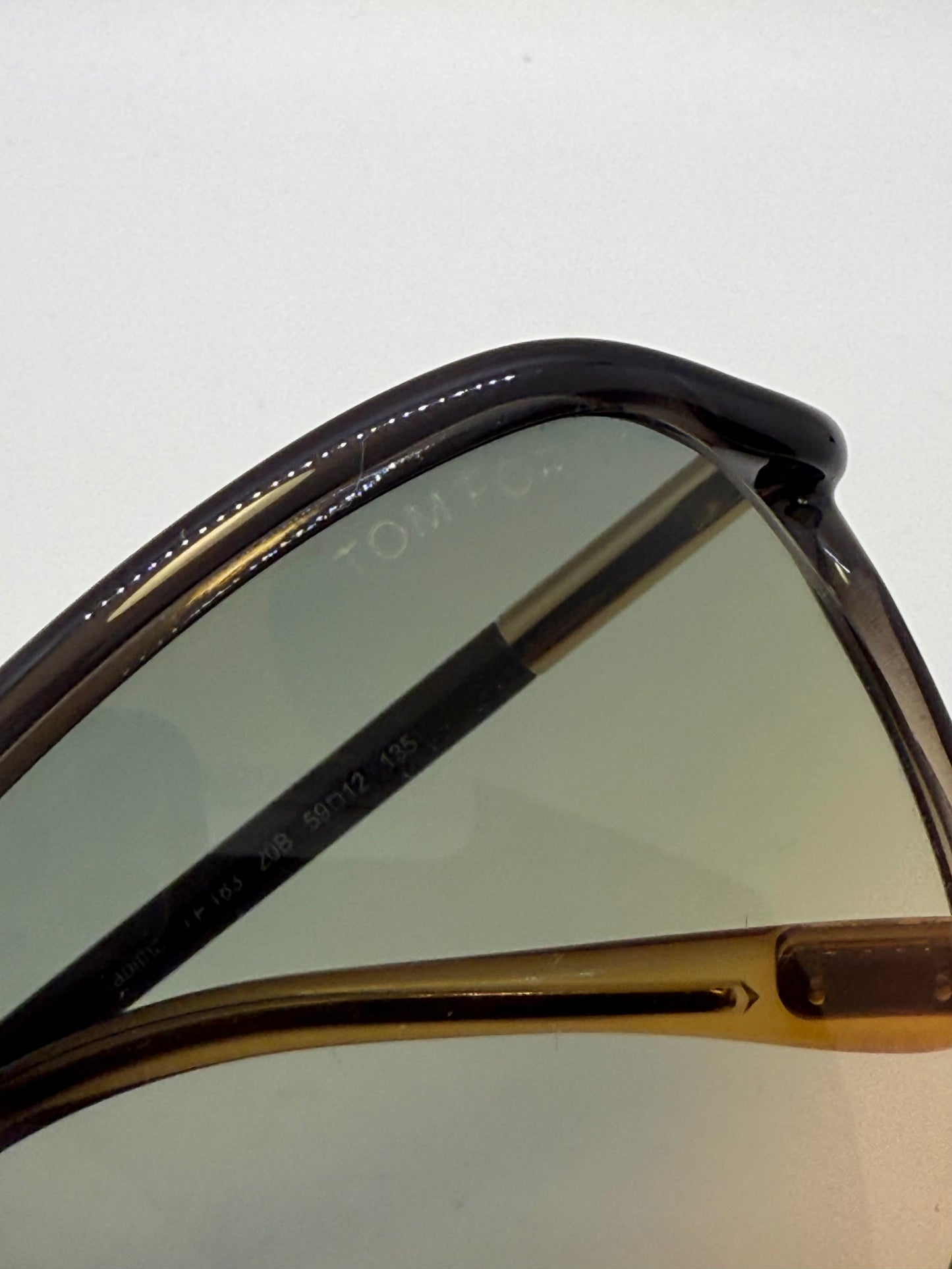 Tom Ford Tabitha Tf183 20B Green Aviator Sunglasses-Greenhoney Gradient Lenses-Full Kit