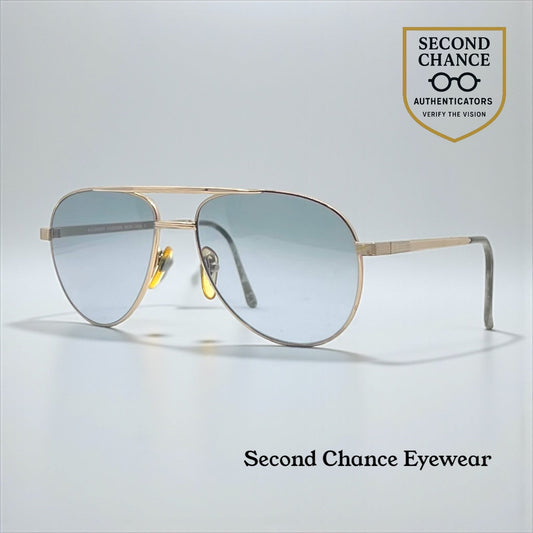 Wilshire Designs MOD-1202G Vintage Aviators w/New Steel Blue Custom Lenses