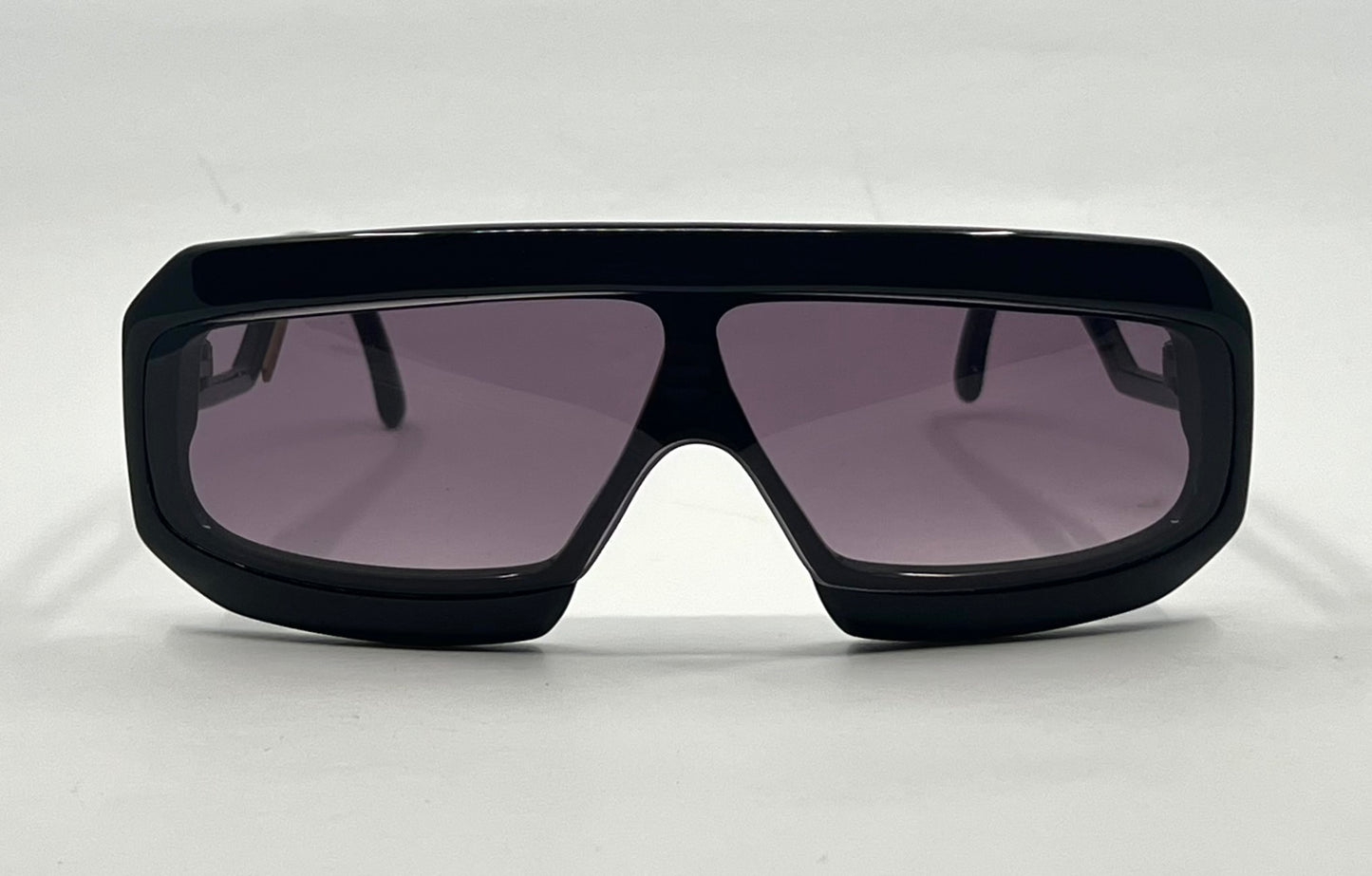 Claudia Carlotti Zenith CS-10 Vintage Shield Sunglasses Black/Gold Collector’s Cond