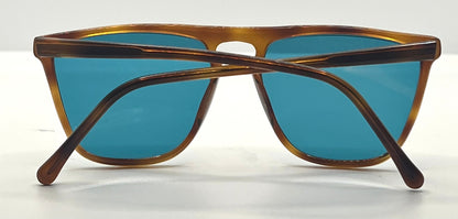 Gianni Versace 420 Vintage Sunglasses-Dark Amber Honey Frame w|New, Custom Aqua Lenses-Unworn