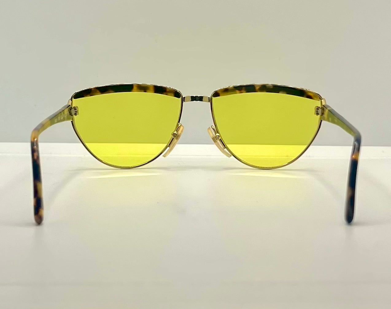 Kuchler K 80 Vintage Sunglasses-Gold & Tortois3 w|New, Custom Solid Yellow Lenses-Unworn