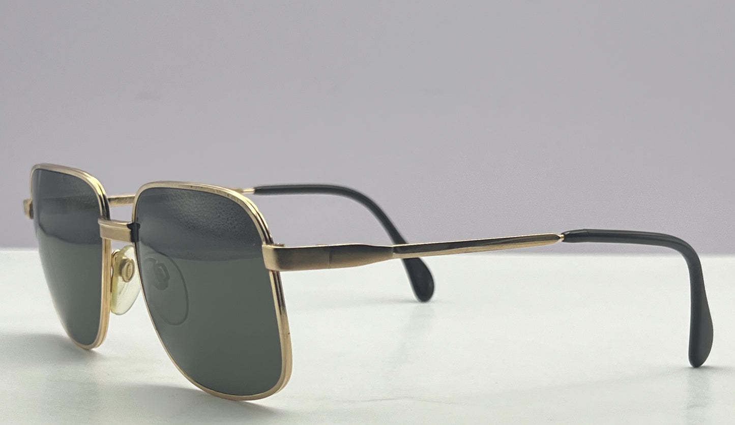 Vintage New|Old Leonard Harley Gold Plated Sunglasses- Mod. Lh1010 Gp 18Ct. 55Mm
