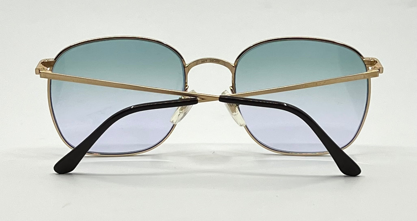 Hoya CP11 Vintage Gold Aviator Sunglasses-New Aqua Gradient Custom Lenses-Japan