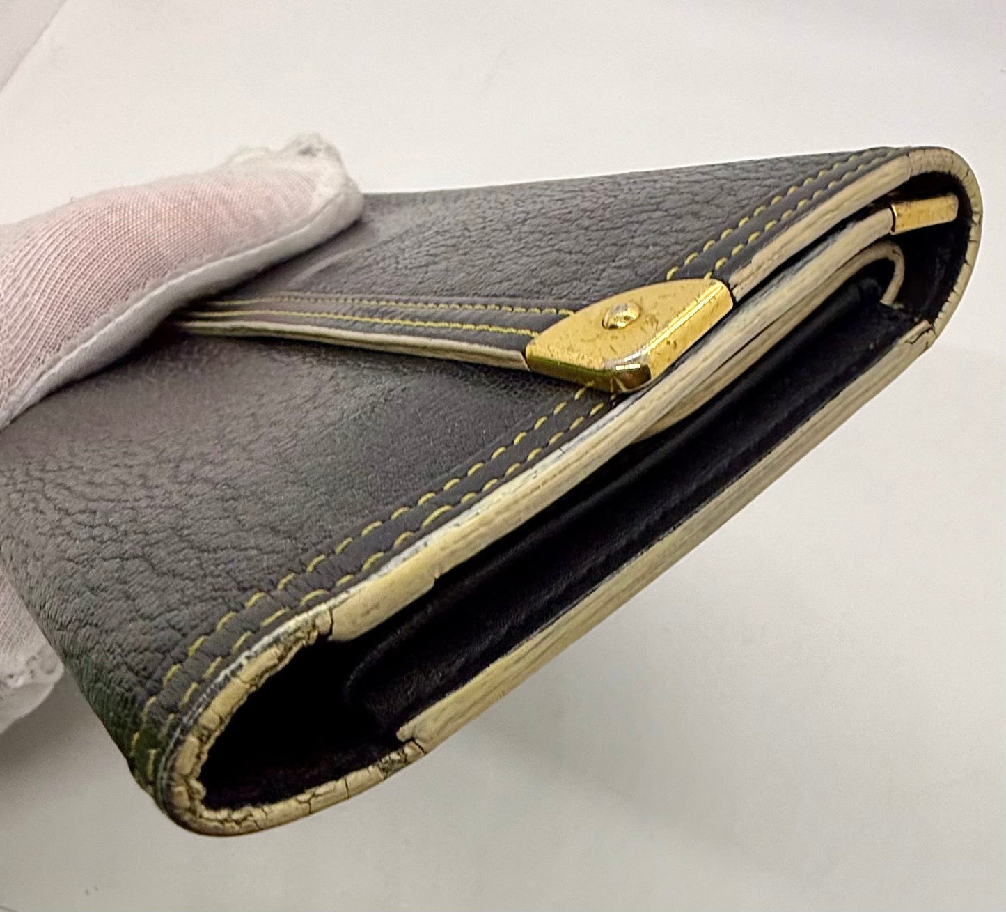 Louis Vuitton Vintage Navy Blue Leather Continental Long Wallet – France