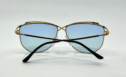 Halston 47 Vintage Sunglasses-Japan Gold w/New Solid Sky Blue Custom Lenses