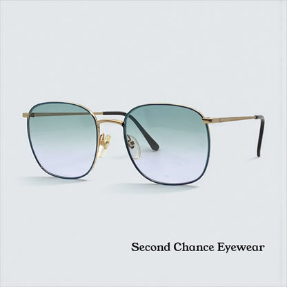 Hoya CP11 Vintage Gold Aviator Sunglasses-New Aqua Gradient Custom Lenses-Japan