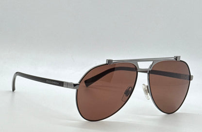 Dolce & Gabbana DG2149 1315/73 61mm-Gunmetal Brown Aviator-Sunglasses-Italy-Full Kit