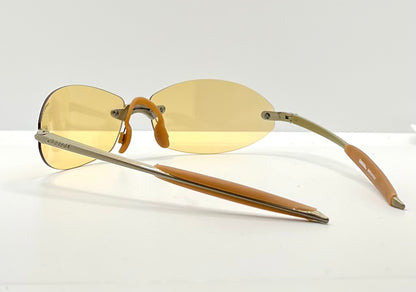 Carrera Wizard 28Z-Vintage Rimless Yellow Shield Sunglasses-66Mm-Italy