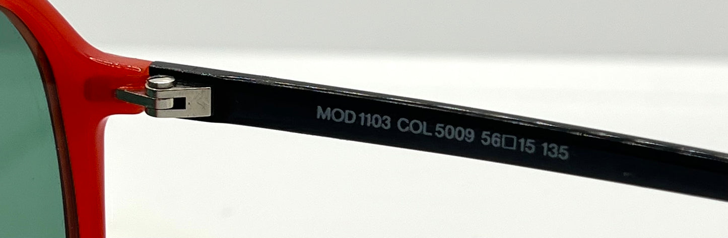 Silhouette Mod 1103 Vintage Sunglasses W|New Solid Green Custom Lenses-56Mm-Unworn