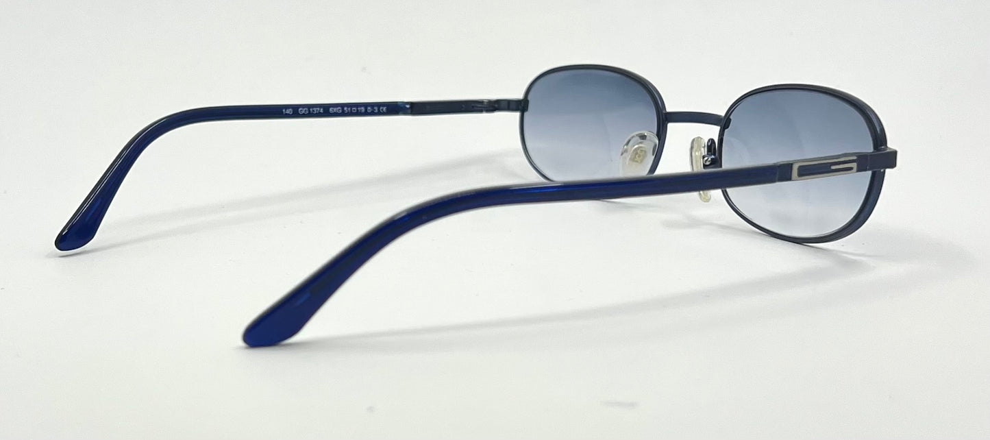 Gucci GG1374 6XG Blue Oval Y2K Sunglasses-New Gradient Custom Lenses-UNWORN