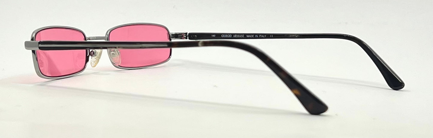 Giorgio Armani GA272-Y2K Vintage Sunglasses-New Solid Rose Pink Custom Lenses