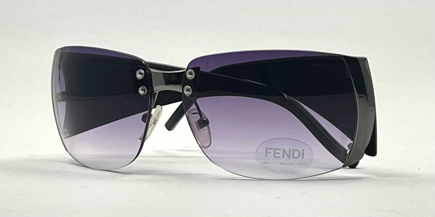 Fendi FS349R Y2K Shield Sunglasses 001 Unworn Purple Gradient Lenses-Japan