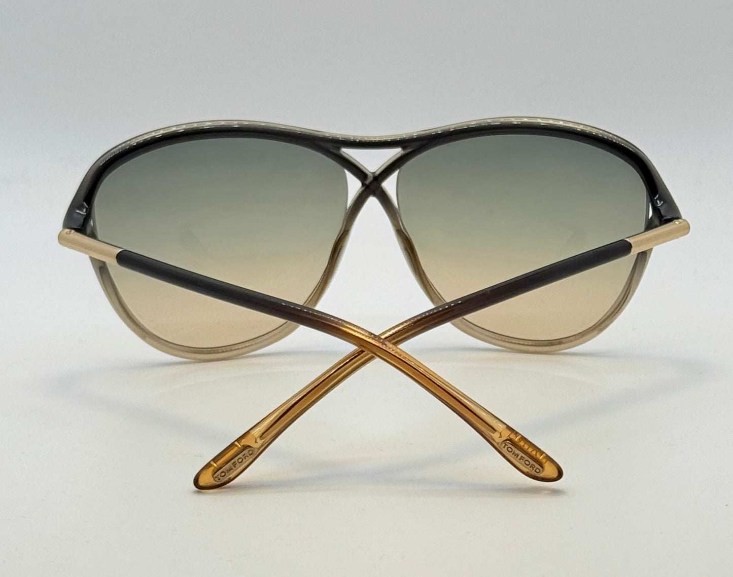 Tom Ford Tabitha Tf183 20B Green Aviator Sunglasses-Greenhoney Gradient Lenses-Full Kit