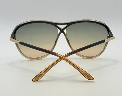 Tom Ford Tabitha Tf183 20B Green Aviator Sunglasses-Greenhoney Gradient Lenses-Full Kit