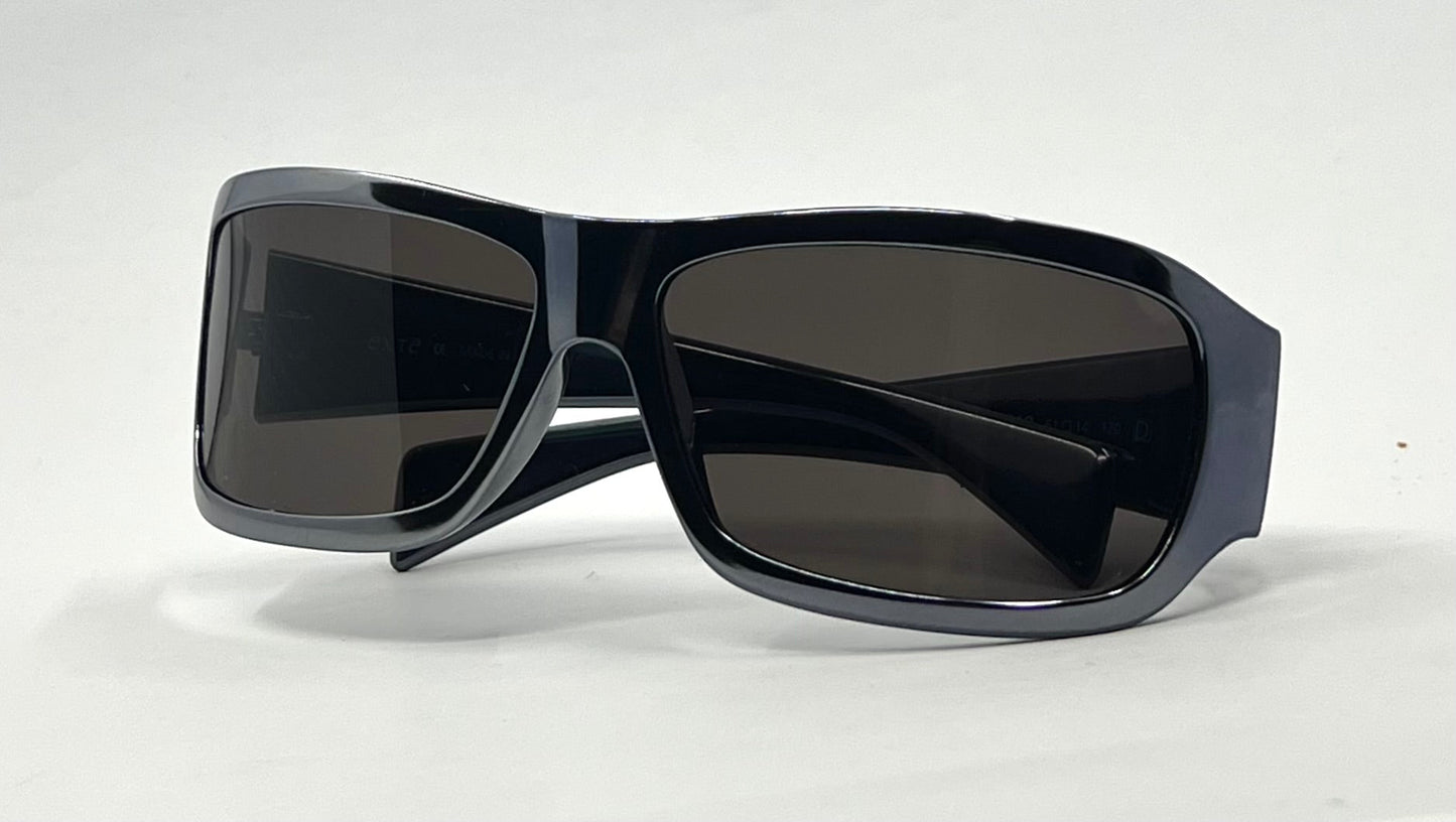 EXTE EX58710-Y2K Vintage Oversized Black Sunglasses 61mm-Italy