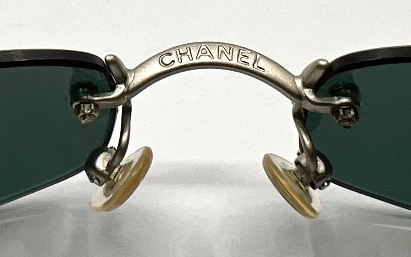 CHANEL 4002 Rimless Sunglasses c.103/71 Y2K Made in Italy-Vintage