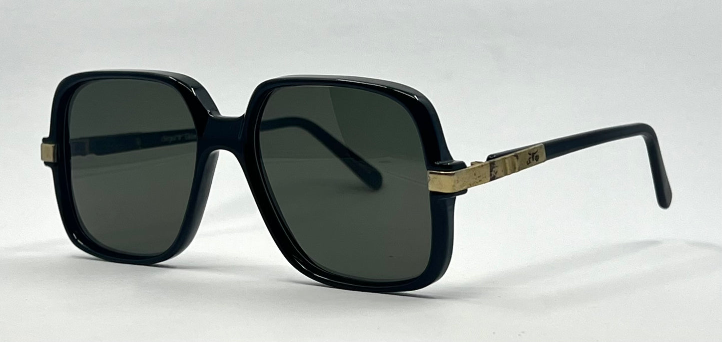 Sergio Valente Vintage Vintage Sunglasses-Black/Gold Deadstock-56mm