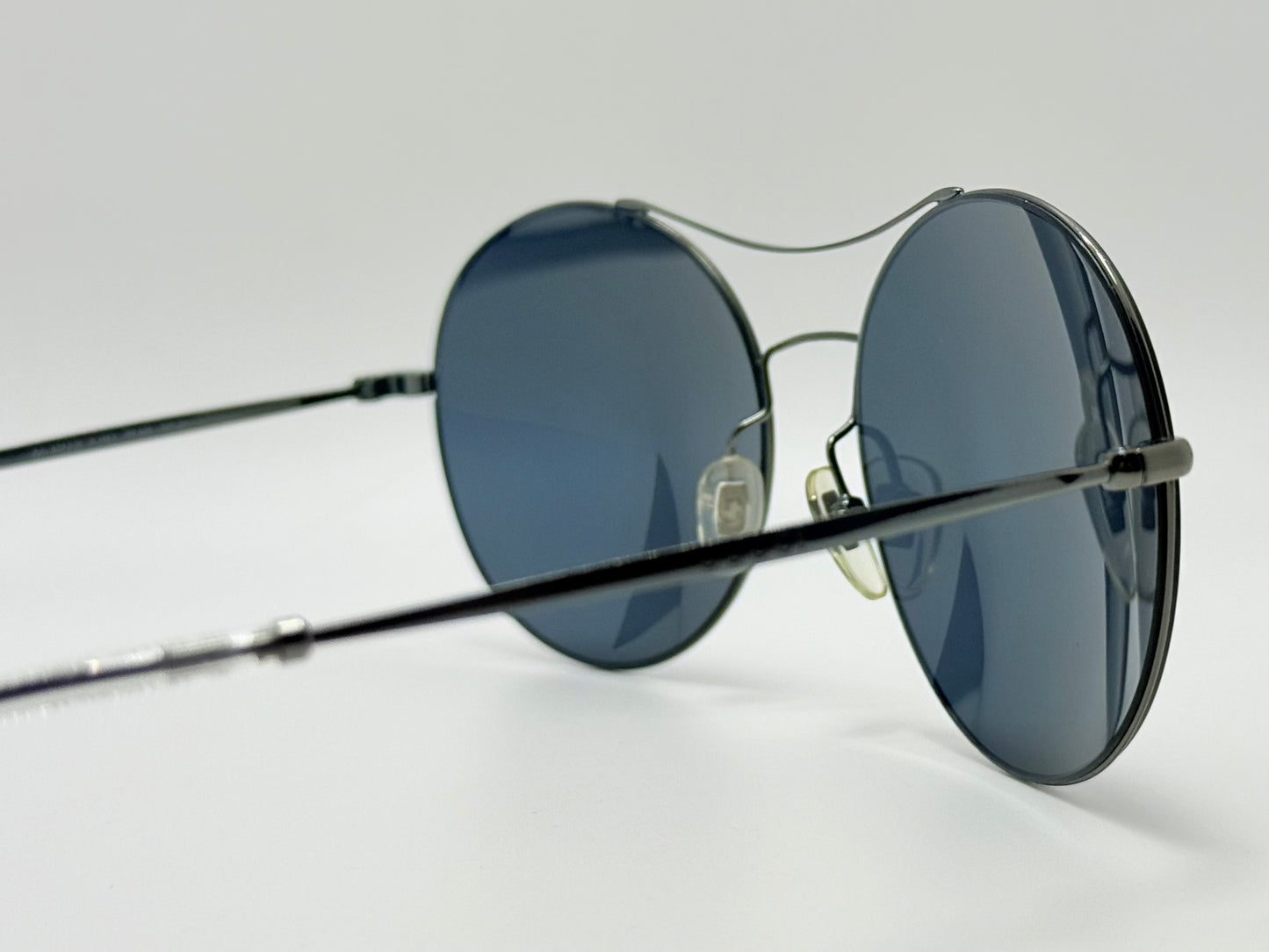 Gucci Gg 4252|S Kj14X Round Sunglasses-58Mm Matte Black-Blue Lens-Italy