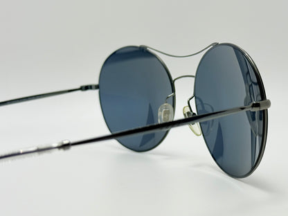 Gucci Gg 4252|S Kj14X Round Sunglasses-58Mm Matte Black-Blue Lens-Italy