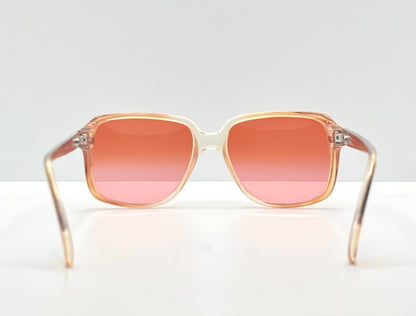 Vintage Deadstock Translucent Peach & Honey Sunglasses – Custom Solid Pink Berko’s Designs Lenses