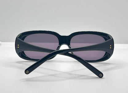 CYNTHIA BENJAMIN “SID” Handmade Sunglasses – Deep Navy Acetate with Violet Lenses – Brand New Full Kit