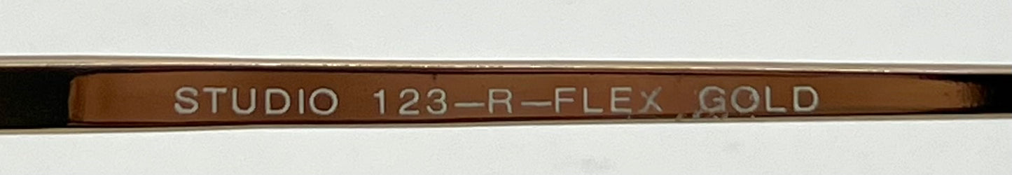 Studio 123-R-Flex Gold Aviator Sunglasses-New Gradient Custom Lenses-1970s Vintage