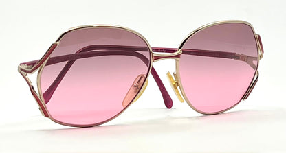 Euroline Exclusive 469 0V55 Vintage Sunglasses-New Pink/Gold Custom Gradient Lenses