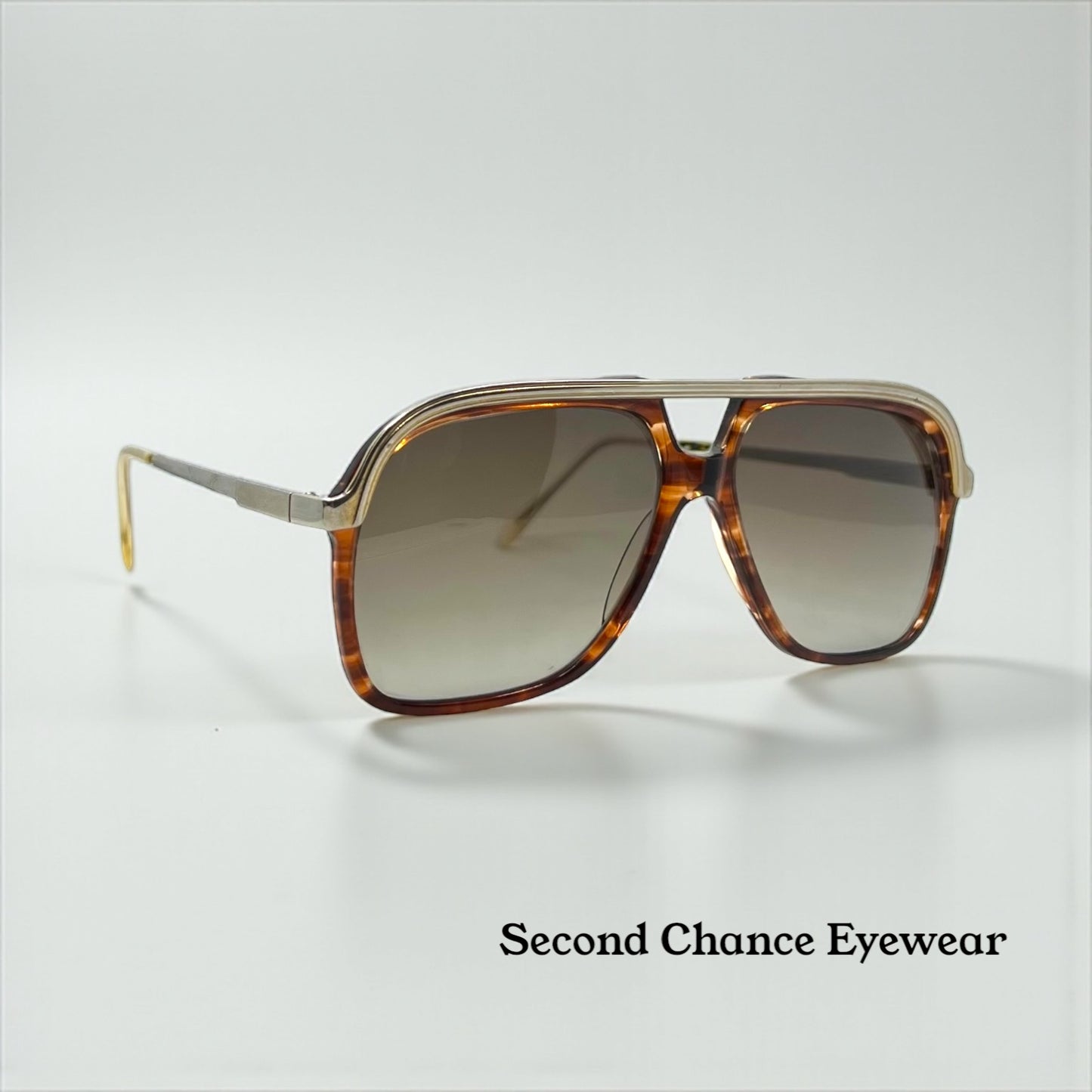 French Aviator Sunglasses-ANDES Amber-Vintage Deadstock-Collux France w/New Custom Lenses