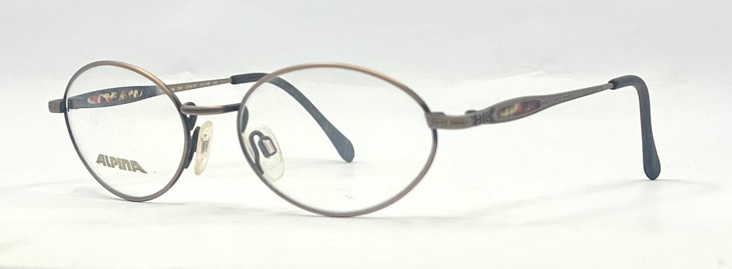 Vintage Alpina Windows 704 Round Metal Optical Frame 51-19 Deadstock
