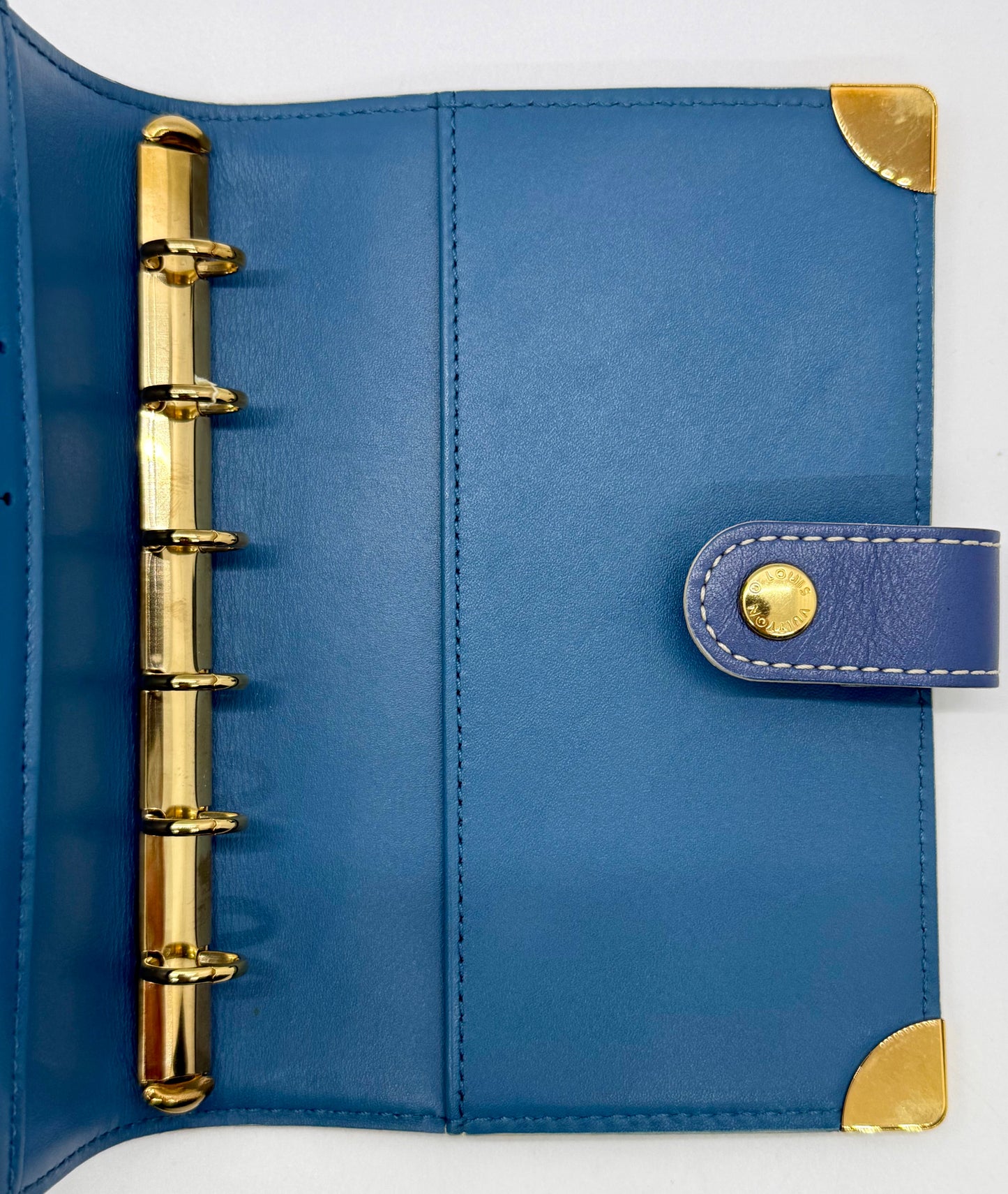 Louis Vuitton Taiga Agenda PM-Blue Leather-VINTAGE Organizer