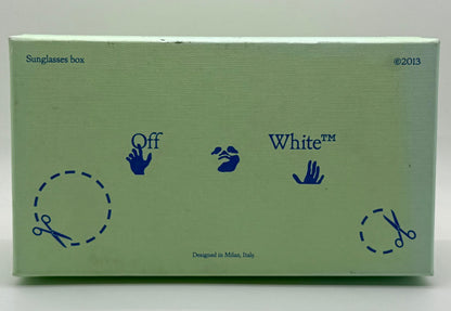 Vintage Off-White Black Shield Wraparound Sunglasses Model Oeri068 1007