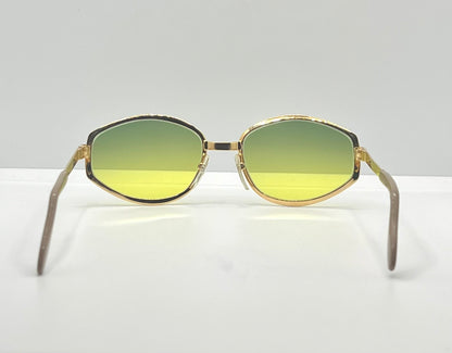 Vintage Deadstock Neostyle Boutique 303 Sunglasses – Custom Gradient “Citrine Moss” Lenses – Made In Germany – 52-18