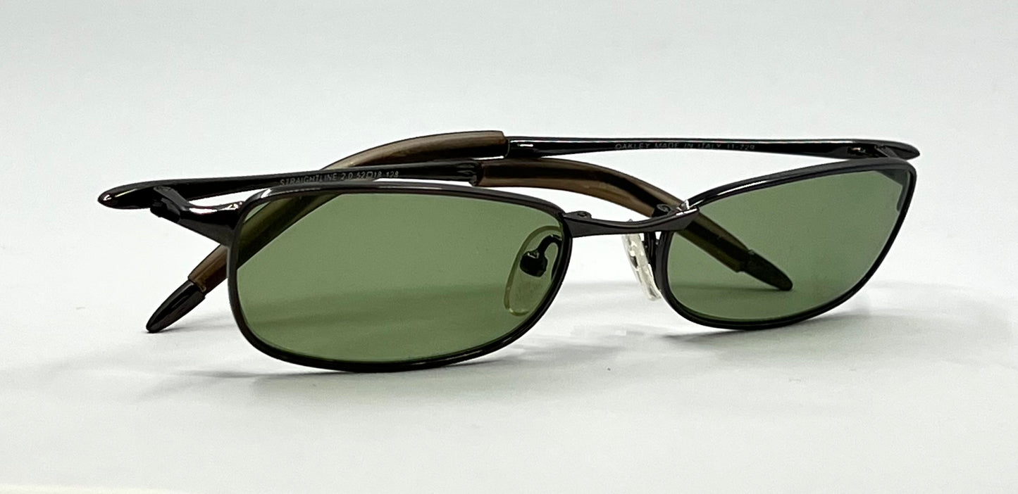 Oakley Straightline 2.0 Vintage Sunglasses-Model 11-729-New Solid Green Tinted Custom Sunglasses-Unworn