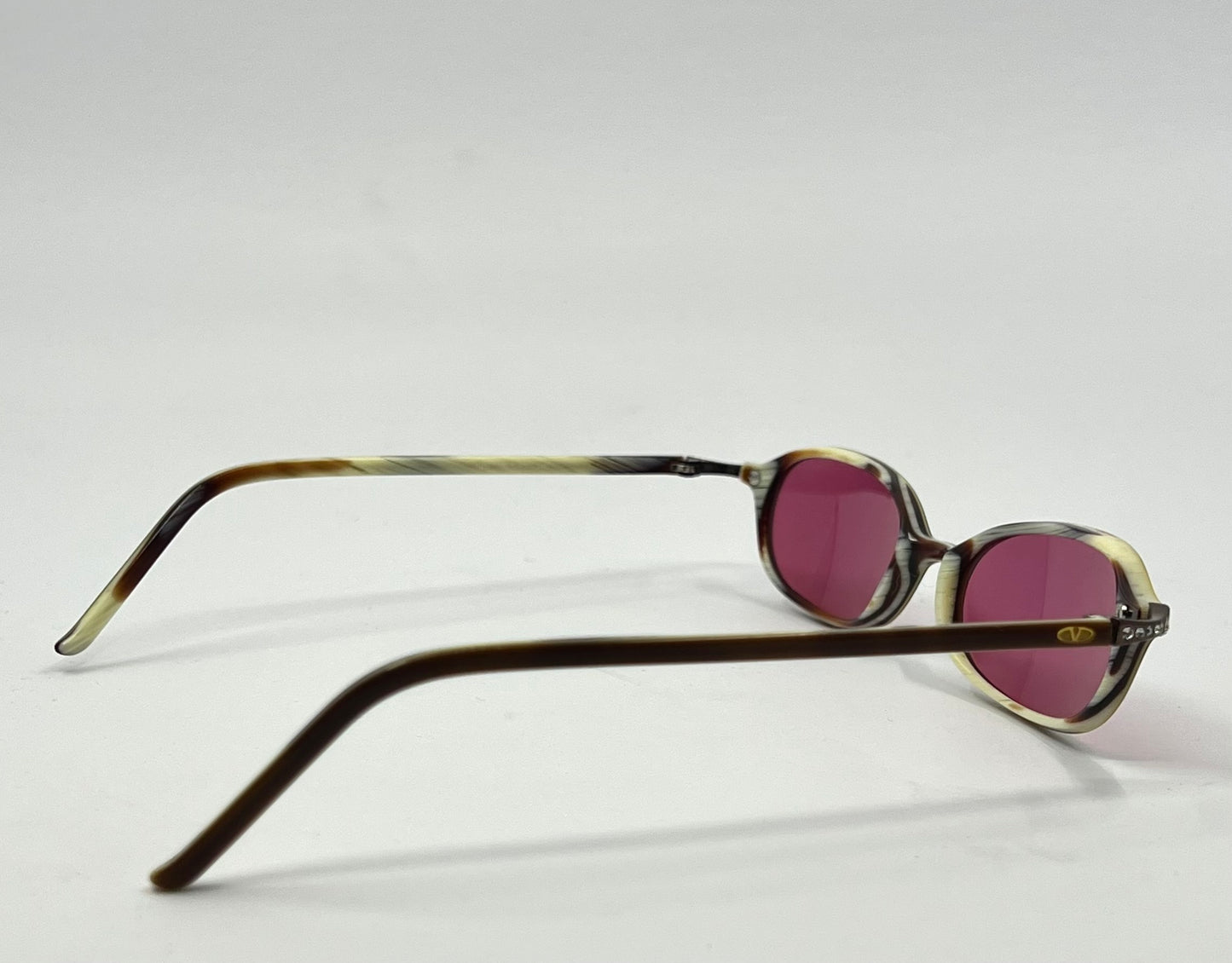 Valentino Vintage Sunglasses w|New Solid Pink Custom Tinted Lenses-Italy-Unworn