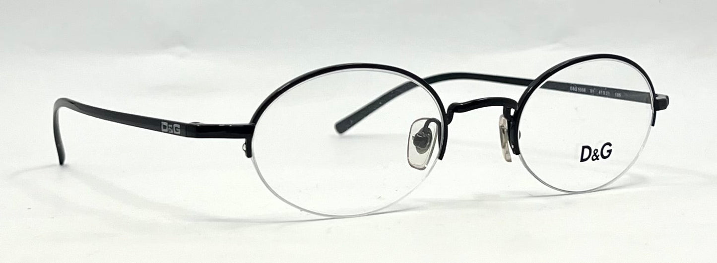 D&G Dolce & Gabbana 5058 01 m-Semi Rimless Oval Glasses Frame-UNWORN 47-21 135