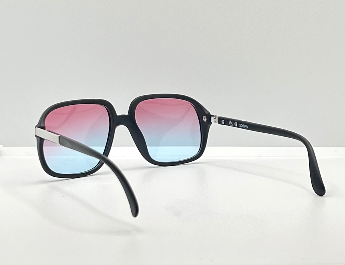 Cobra 3038 Vintage Optyl Sunglasses W| New, Custom Rose To Ice Blue Gradient Lenses-Deadstock-Austria