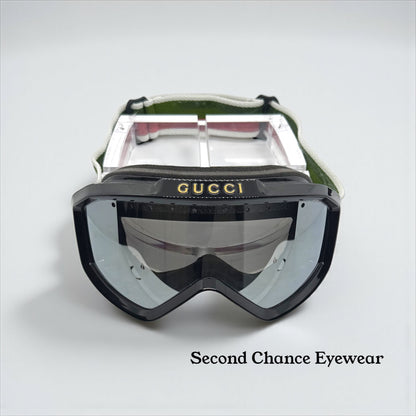 Gucci Web Stripe Ski Goggles-Black GG Logo-Deadstock Full KitaAlpine Capsule-Rare