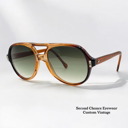 Vintage American Optical Flexi-Fit 6M Z87 Safety Glasses-Deadstock w|New, Custom Gradient Aquamarine Berko’s Designs Lenses