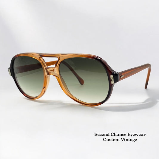 Vintage American Optical Flexi-Fit 6M Z87 Safety Glasses-Deadstock w|New, Custom Gradient Aquamarine Berko’s Designs Lenses