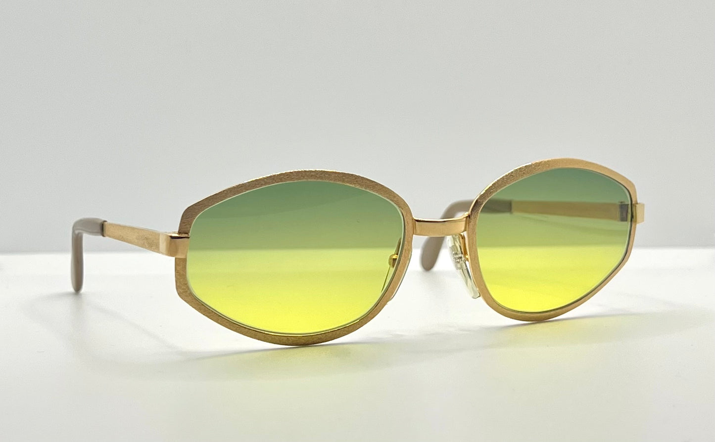 Vintage Deadstock Neostyle Boutique 303 Sunglasses – Custom Gradient “Citrine Moss” Lenses – Made In Germany – 52-18