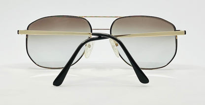 Studio 123-R-Flex Gold Aviator Sunglasses-New Gradient Custom Lenses-1970s Vintage
